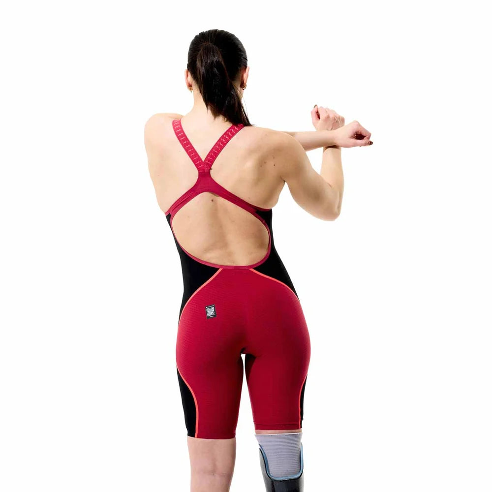 Speedo Fastskin LZR Pure Intent 2.0 Openback Women's Kneeskin - Black/Regal Red-Kneeskin-Speedo-SwimPath