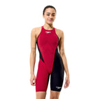 Speedo Womens Fastskin HyperPro Solid Openback Kneeskin - Black/Regal Red-Kneeskin-Speedo-SwimPath