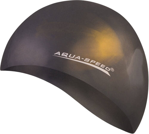 Aqua Speed Bunt Swimming Cap - Black/Gold-Swimming Caps-Aqua Speed-SwimPath