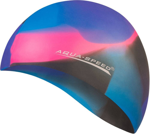 Aqua Speed Bunt Swimming Cap - Blue Rainbow-Swimming Caps-Aqua Speed-SwimPath