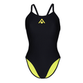 Aqua Sphere Essentials Tie Back Women's Swimsuit - Black/Yellow-Swimsuit-Aqua Sphere-SwimPath