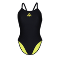 Aqua Sphere Essentials Tie Back Women's Swimsuit - Black/Yellow-Swimsuit-Aqua Sphere-SwimPath