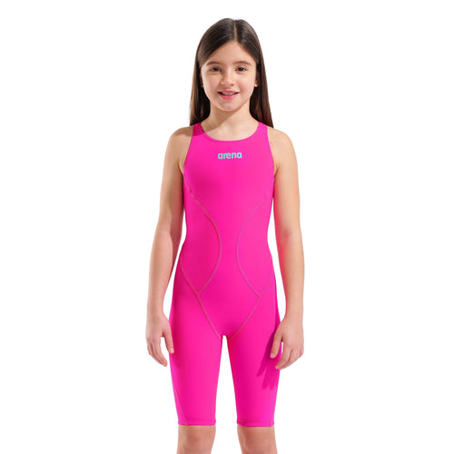 Arena Girls Powerskin Impulso Jade Aura Limited Edition Kneesuit - Shocking Pink/Water-Kneeskin-Arena-SwimPath