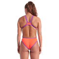 Arena ONE Big Logo One Piece Ladies Swimsuit - Coral/Purple-Swimsuit-Arena-SwimPath