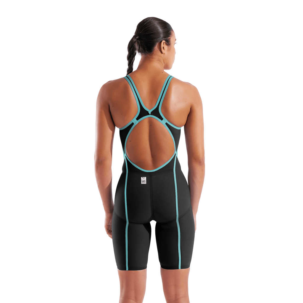 Arena Powerskin Carbon Glide Limited Edition Openback Kneesuit - Black/Biscay Bay-Kneeskin-Arena-SwimPath