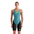 Arena Powerskin Carbon Glide Limited Edition Openback Kneesuit - Black/Biscay Bay-Kneeskin-Arena-SwimPath