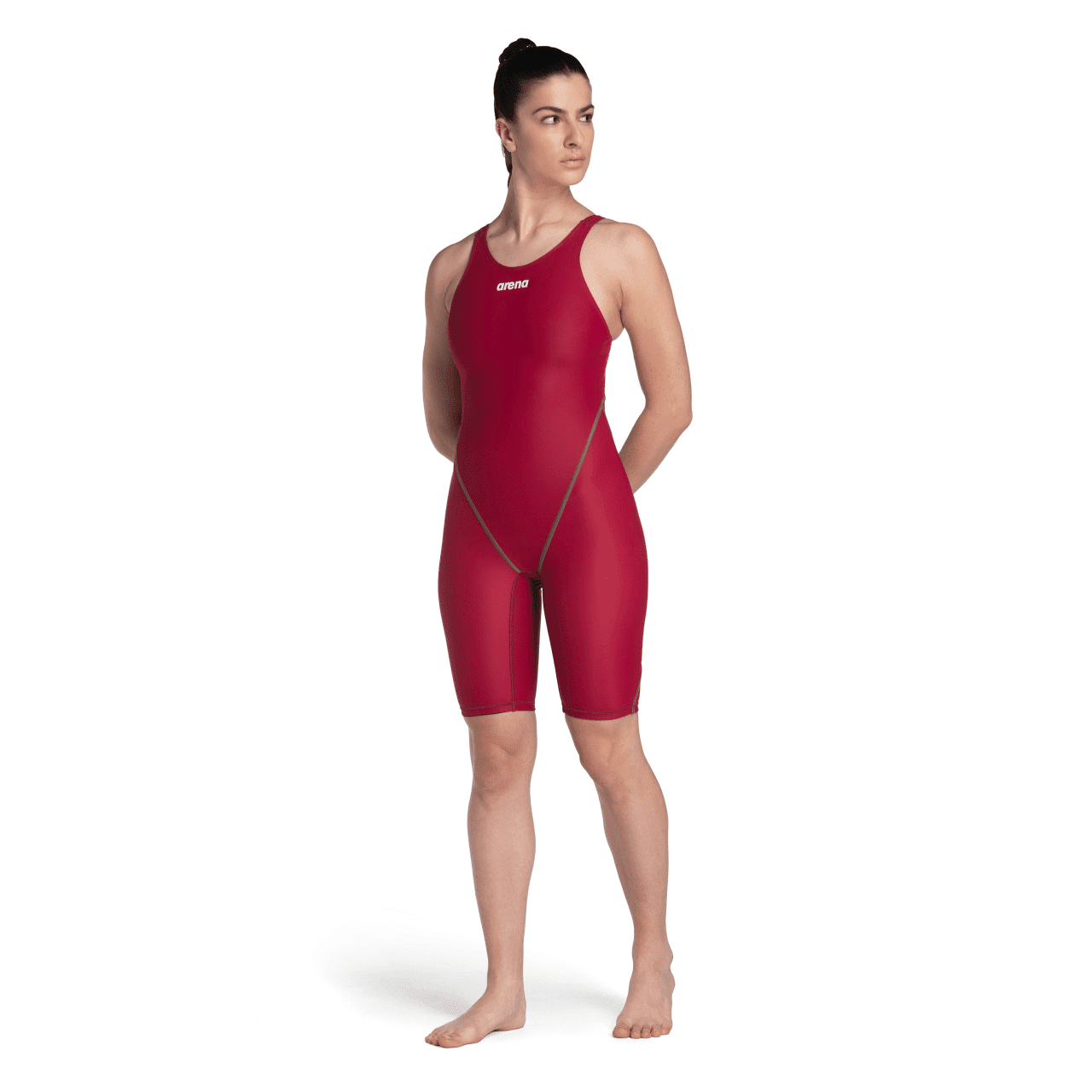 Arena Powerskin ST NEXT Womens Open Back Kneeskin - Deep Red-Kneeskin-Arena-SwimPath