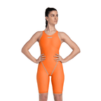 Arena Powerskin ST NEXT Womens Open Back Kneeskin - Limited Edition Orange/Teal-Kneeskin-Arena-SwimPath