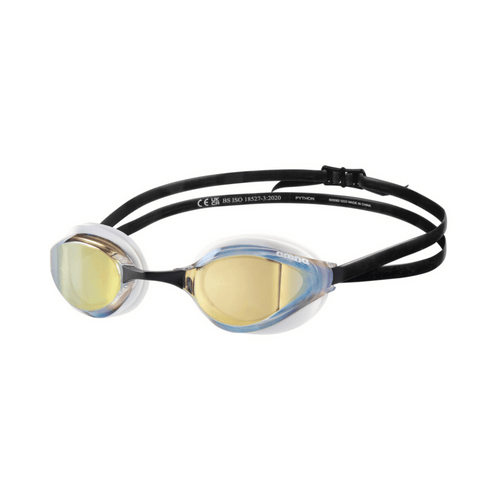Arena Python Mirror Goggles - Gold/White/Black-Goggles-Arena-SwimPath