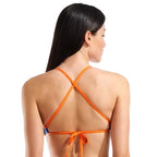 Arena Team Swim Top Solid Tie Back - Neon Blue/Team Orange-Bikini-Arena-SwimPath