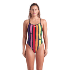 Arena Women's Team Swimsuit Lace Back Solid - Black/Multi/Black-Swimsuit-Arena-SwimPath