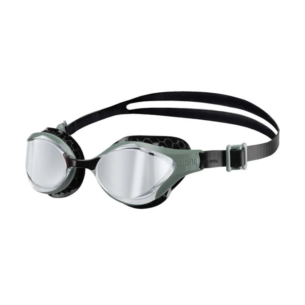 Arena Air Bold Swipe Mirror Goggles - Silver/Dark Olive-Goggles-Arena-SwimPath