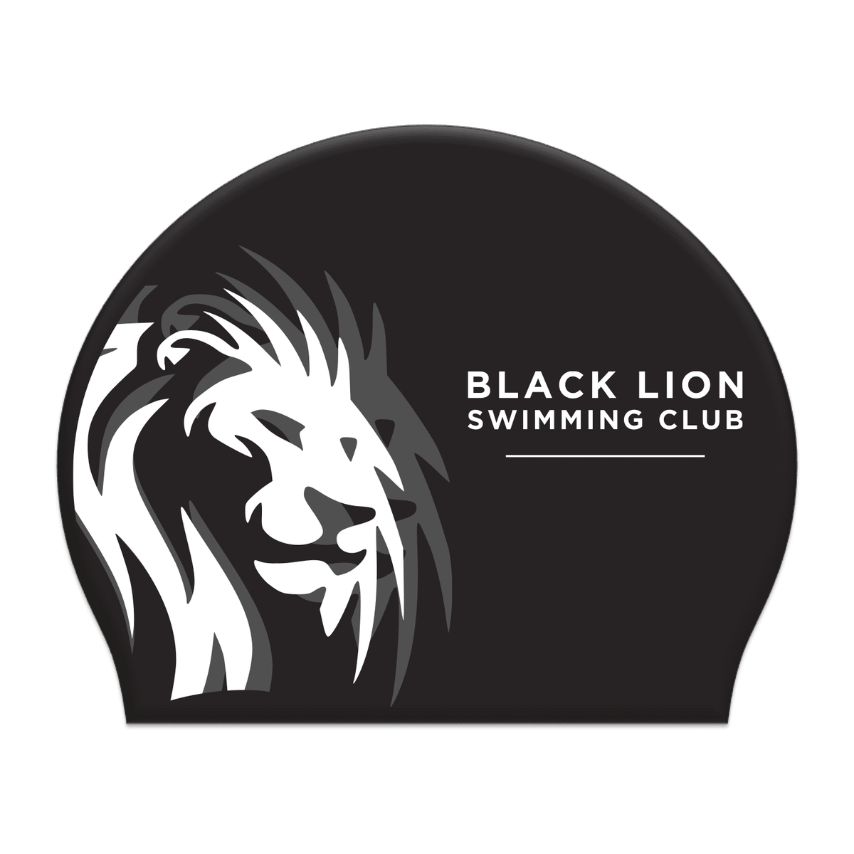 Black Lion Swimming Club Dome Racing Bullet Swimming Cap
