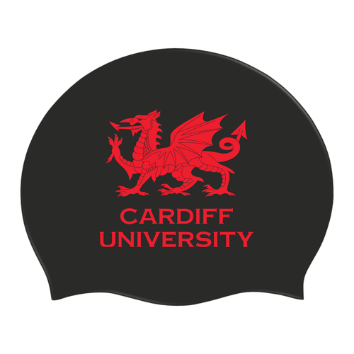 Cardiff University Silicone Suede Swimming Cap - Black-Team Kit-Cardiff University-SwimPath