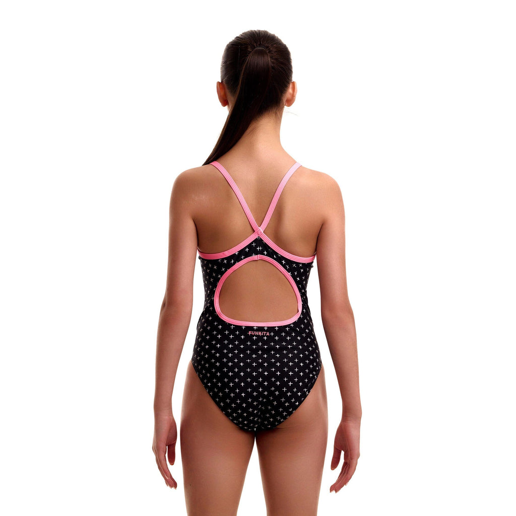 Funkita Be Positive Diamond Back Girl's Swimsuit-Swimsuit-Funkita-SwimPath