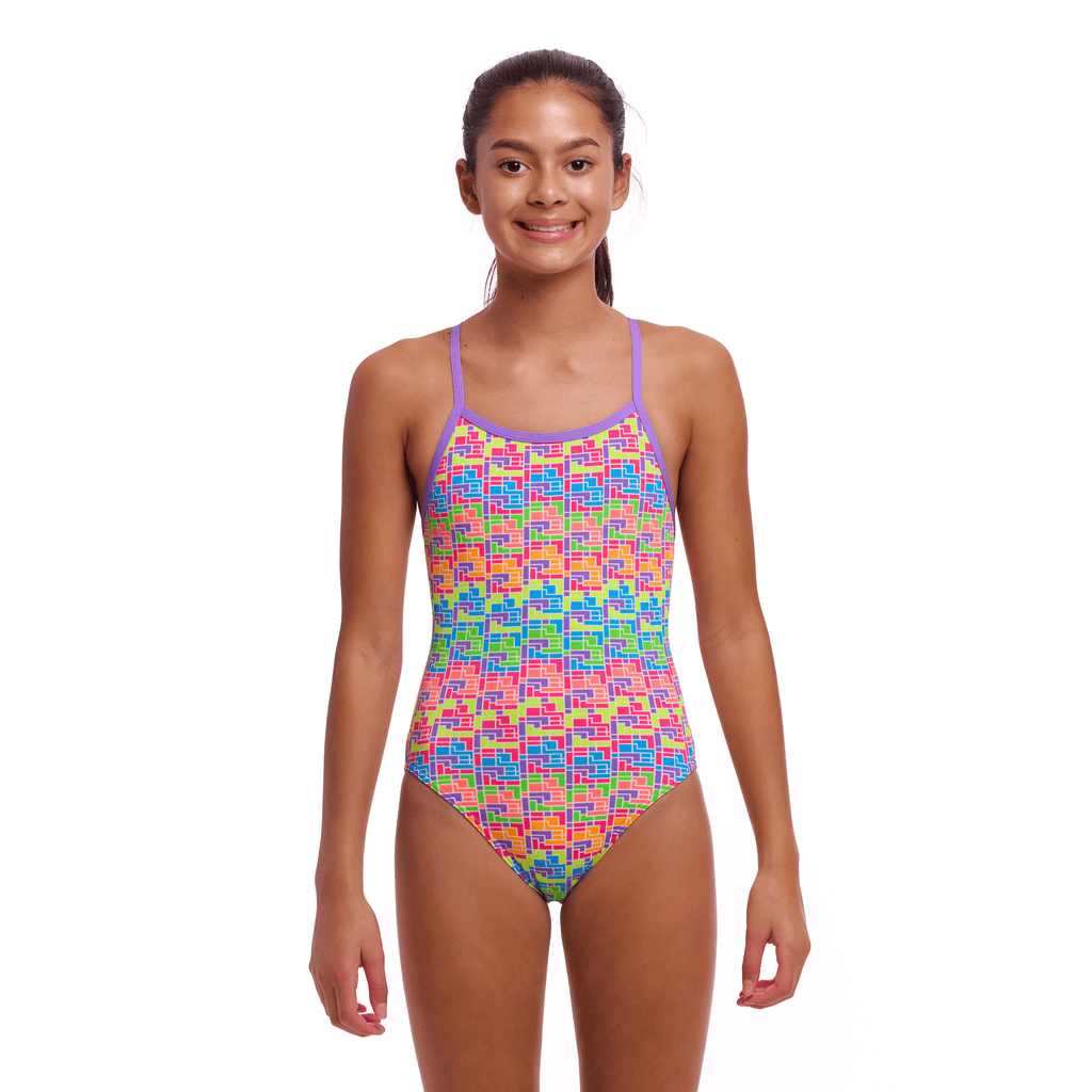 Funkita Jig Jag Single Strap Girls Swimsuit-Swimsuit-Funkita-SwimPath