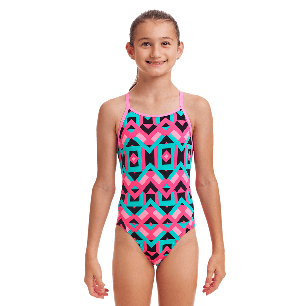 Funkita Square Stare Diamond Back Girls Swimsuit-Swimsuit-Funkita-SwimPath