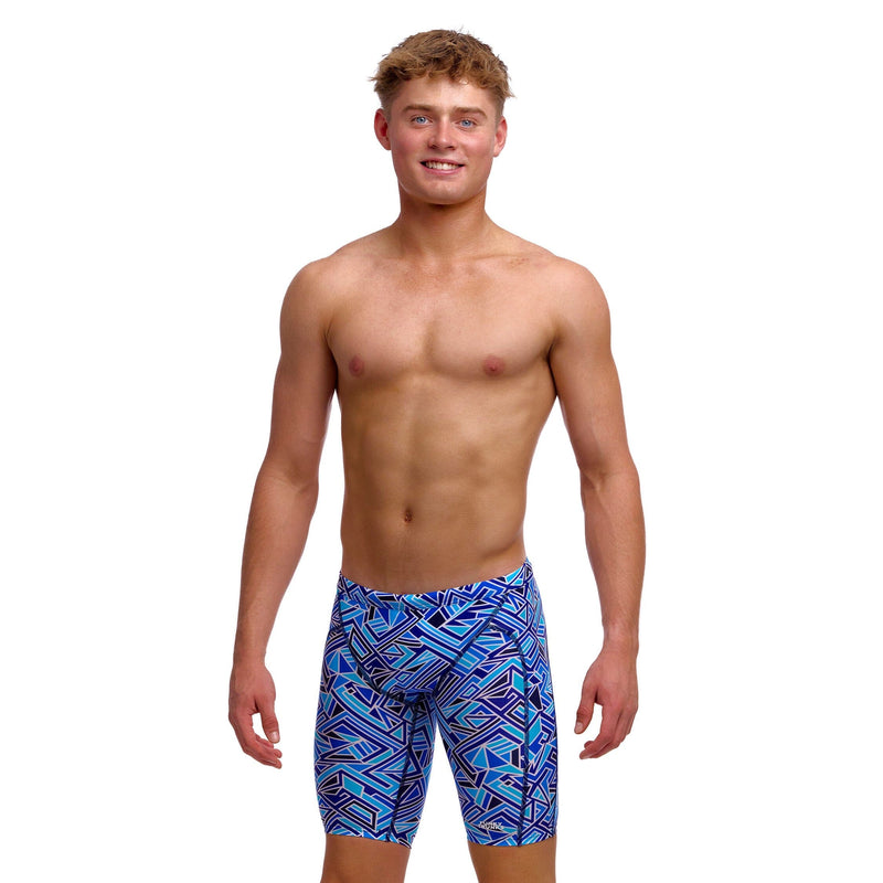 Funky Trunks Blue Bits Boy's Training Jammers-Training Jammers-Funky Trunks-SwimPath
