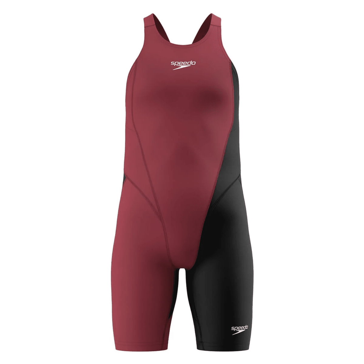 Speedo Girls Fastskin HyperPro Solid Openback Kneeskin - Black/Regal Red-Kneeskin-Speedo-SwimPath