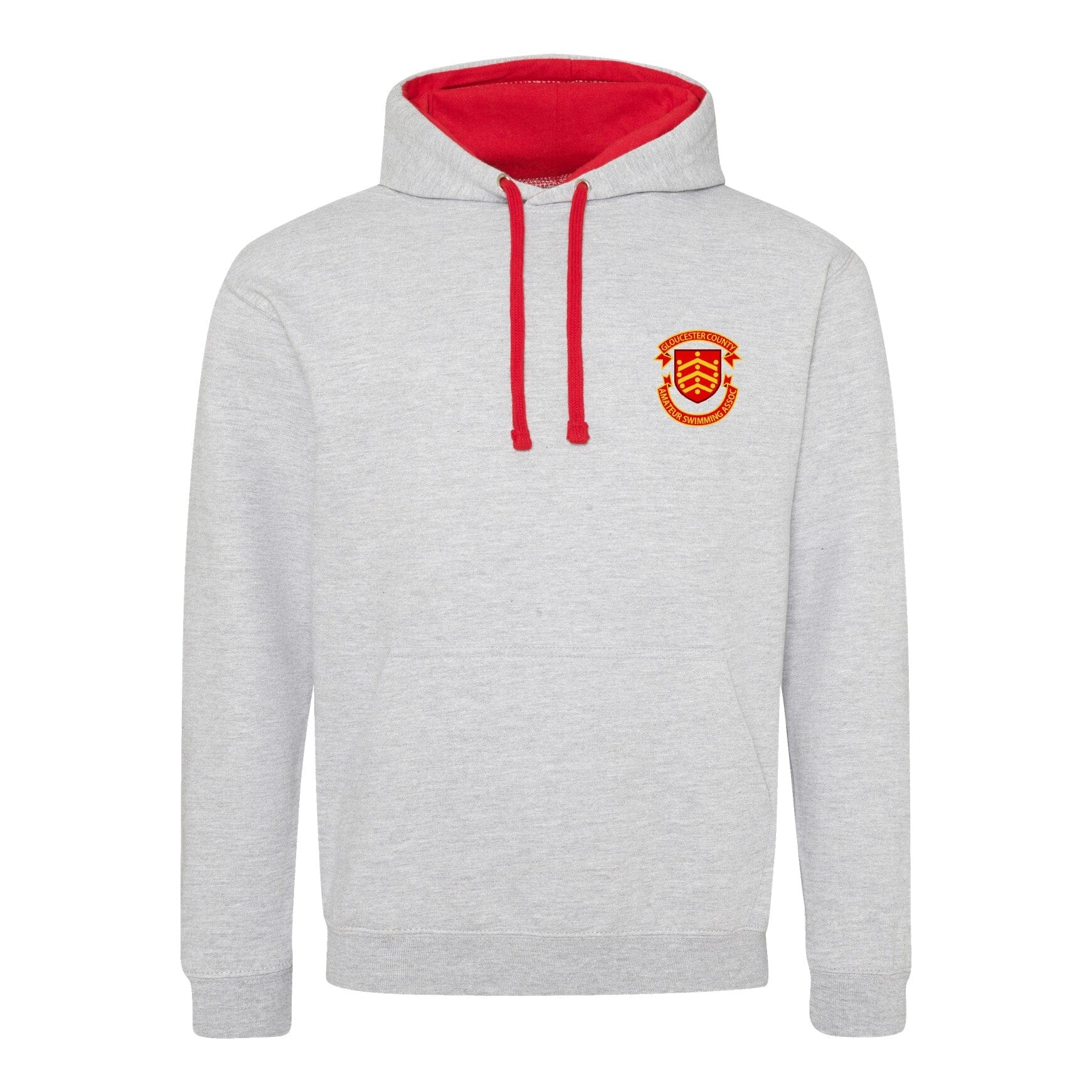 Gloucester County ASA County Championships 2026 Hoodie - Heather Grey / Fire Red-Event-Gloucester-SwimPath