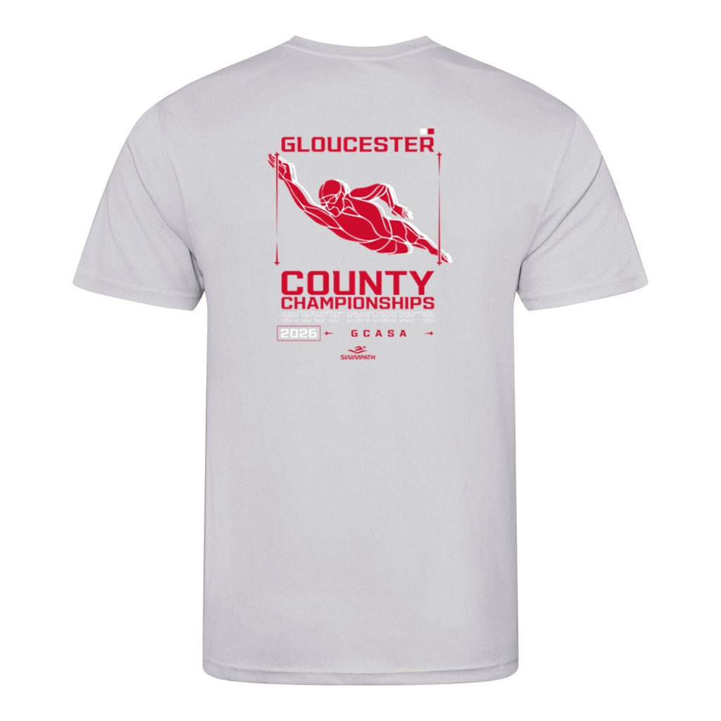 Gloucester County ASA County Championships 2026 T-Shirt - Heather Grey-Event-Gloucester-SwimPath