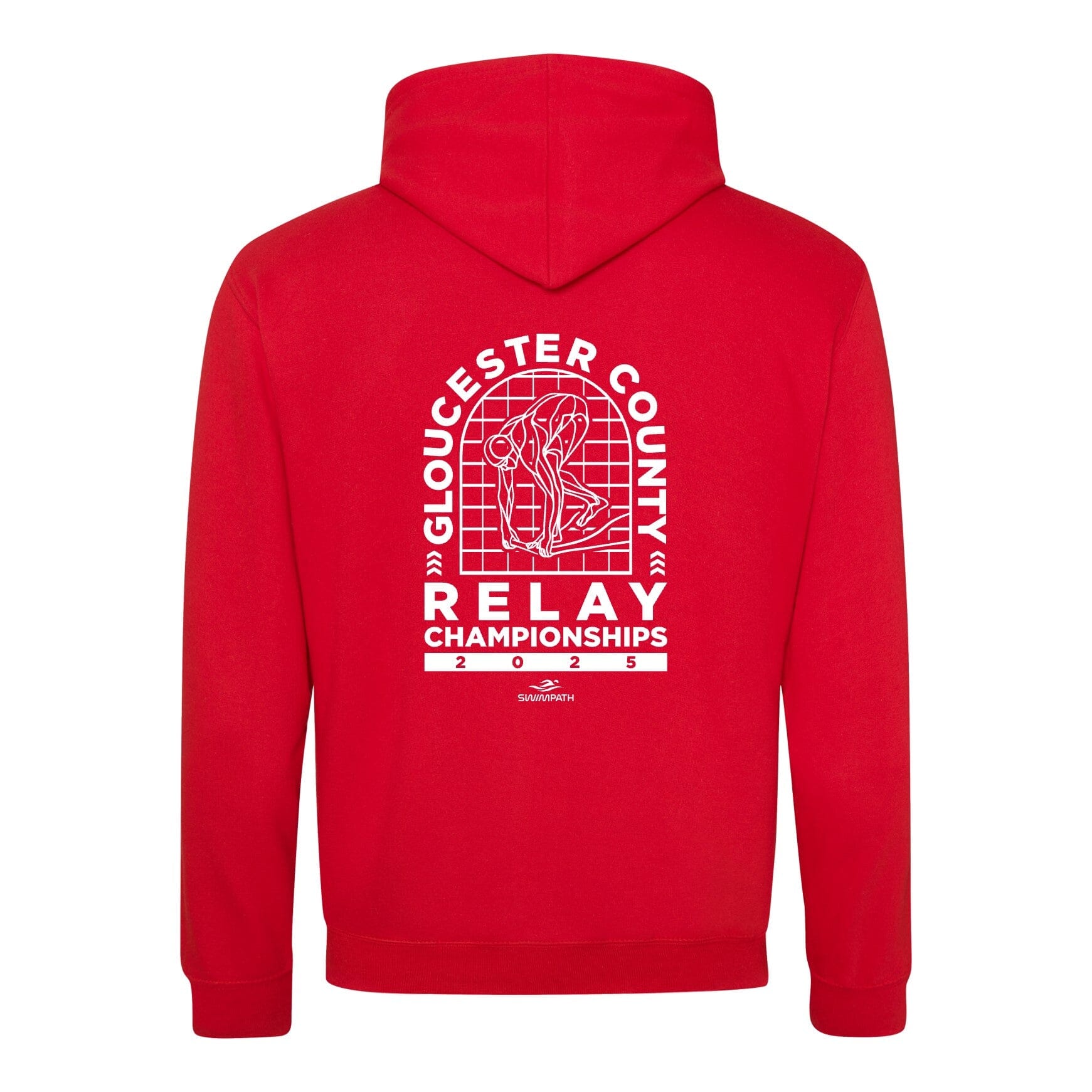 Gloucester County ASA Relay Championships 2025 Hoodie - Fire Red / Arctic White-Event-Gloucester-SwimPath