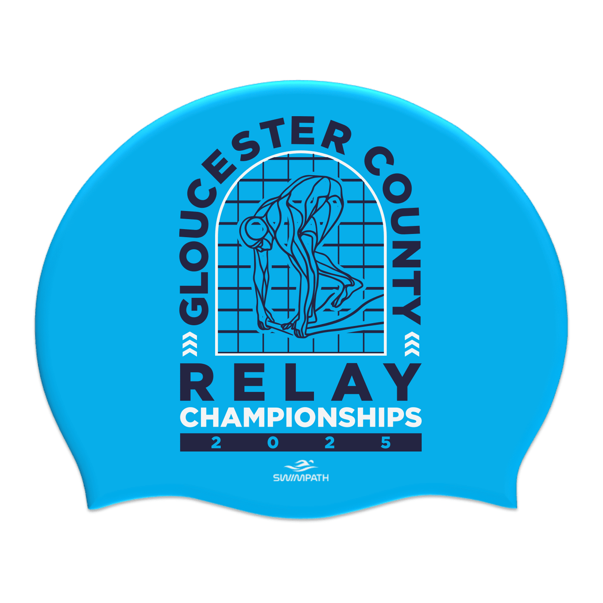 Gloucester County ASA Relay Championships 2025 Silicone Suede Swimming Cap - Sky Blue-Event-Gloucester-SwimPath