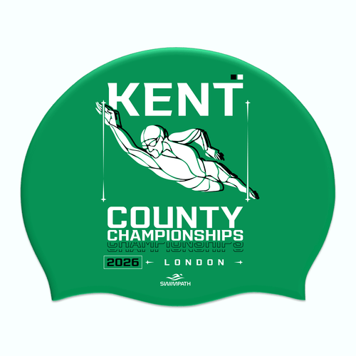 Kent County ASA County Championships 2026 Silicone Suede Swimming Cap - Kelly Green-Event-Kent-SwimPath