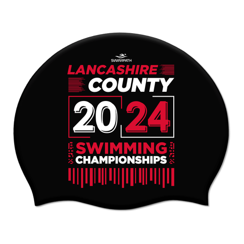 Lancashire County ASA County Championships 2024 Silicone Suede Swimming Cap - Jet Black-Event-Lancashire-SwimPath