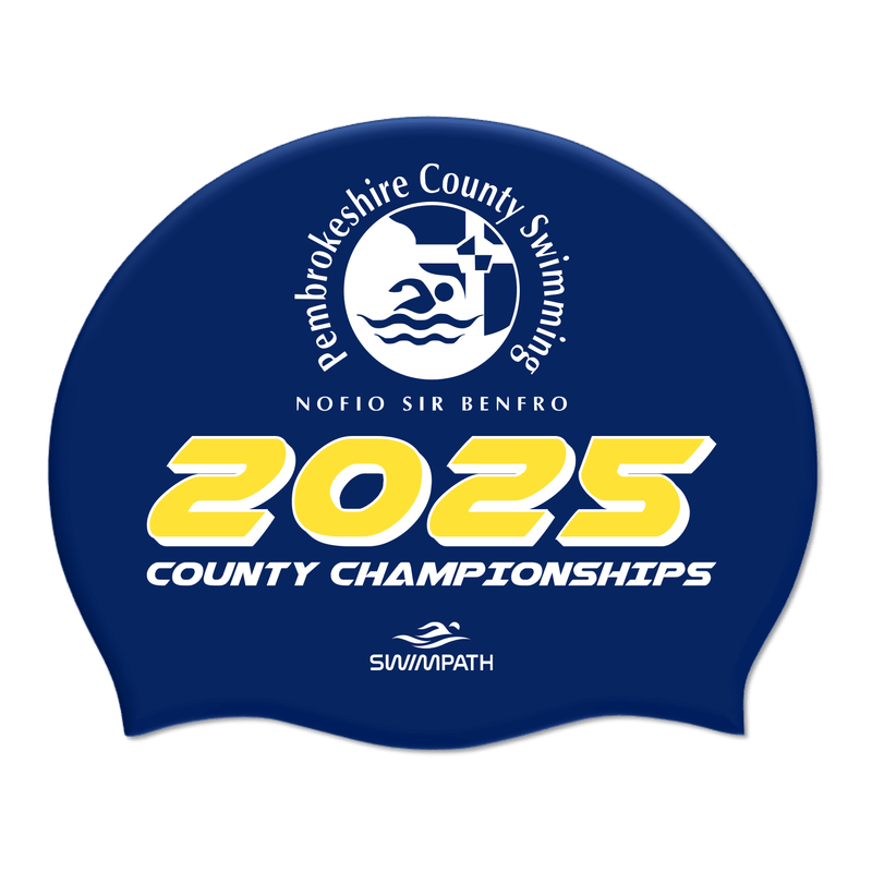 Pembrokeshire County Championships 2025 Silicone Suede Swimming Cap - Navy-Event-Pembrokeshire-SwimPath