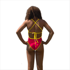 Jowe Women's Reversible Tie-Back Swimsuit - Neon Cherry/New Cancun-Swimsuit-Jowe-SwimPath