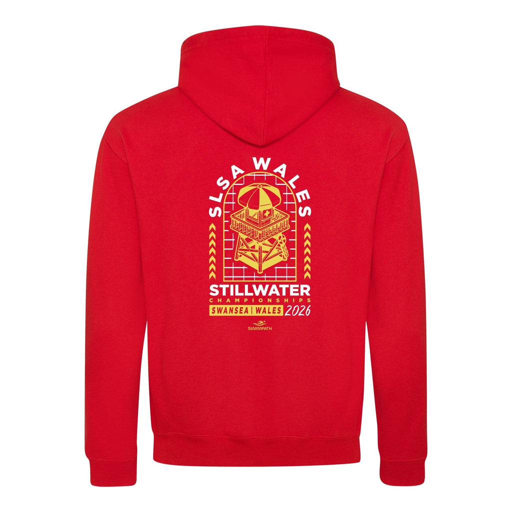 SLSA Wales Stillwater Championships 2026 Hoodie - Fire Red / Jet Black-Event-SLSA Wales-SwimPath