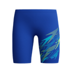 Speedo Boys Medley Logo Jammer - Blue/Light Green-Training Jammers-Speedo-SwimPath