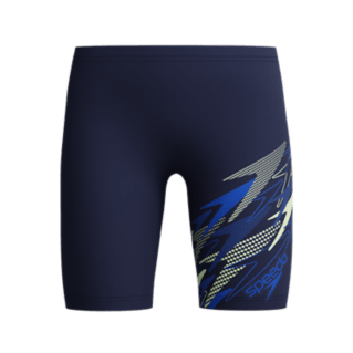 Speedo Boys Medley Logo Jammer - Navy/Blue-Training Jammers-Speedo-SwimPath
