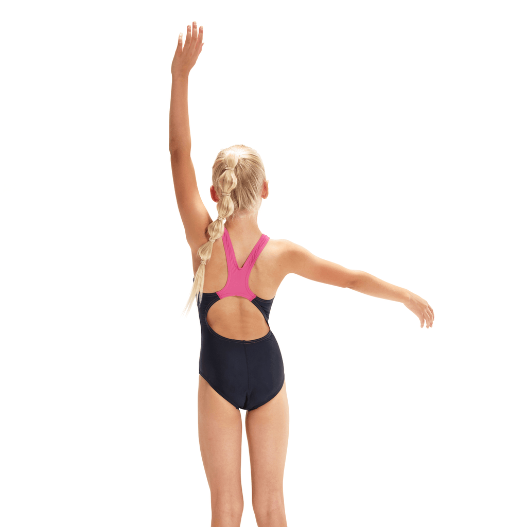Speedo Digital Placement Splashback Girls Swimsuit - Navy/Blue-Swimsuit-Speedo-SwimPath
