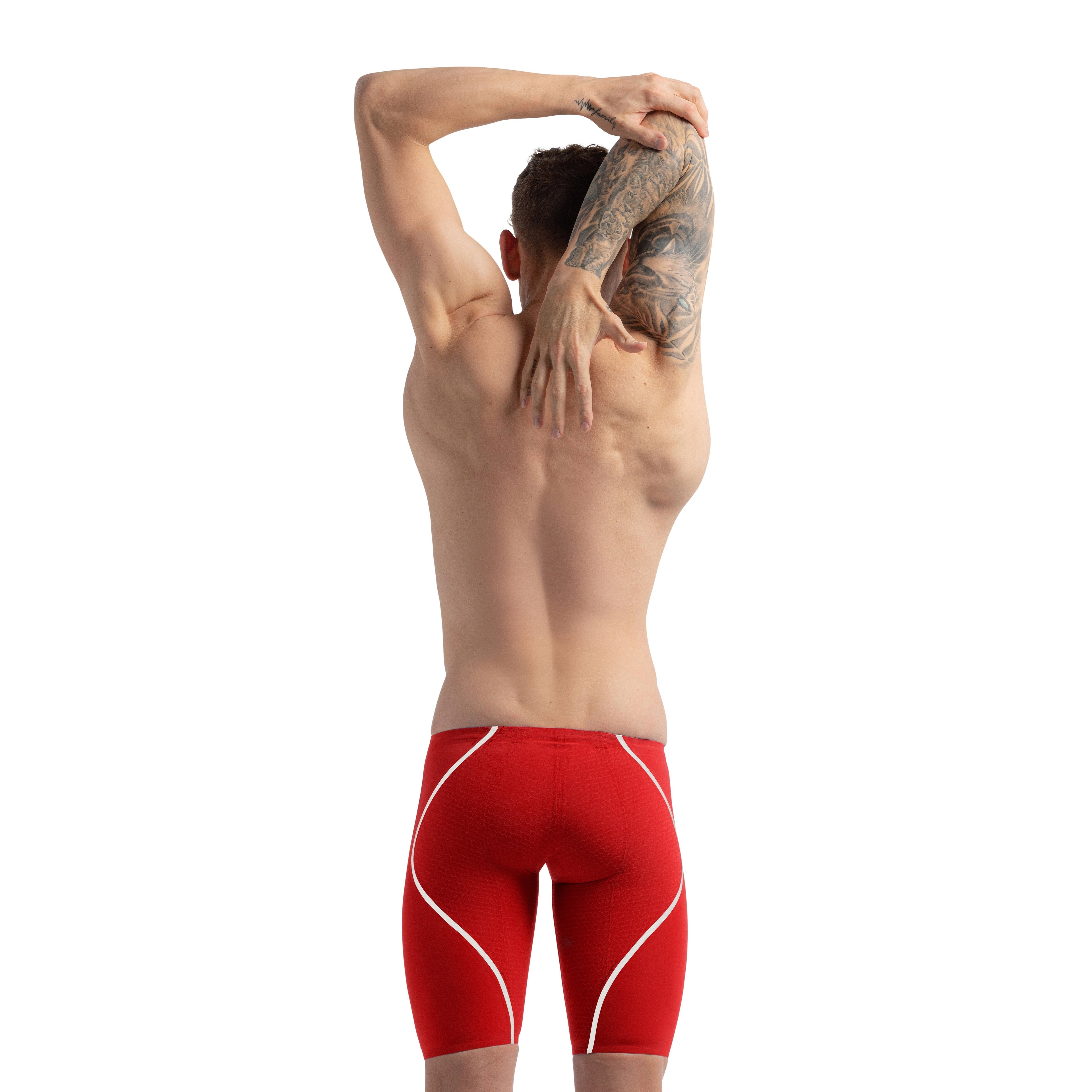Speedo Fastskin LZR Pure Intent 2.0 Men's Jammers - Flame Red/White-Jammers-Speedo-SwimPath