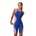 Speedo Fastskin LZR Pure Intent 2.0 Openback Women's Kneeskin - Noble Navy/Jelly/Hyper Yellow-Kneeskin-Speedo-SwimPath