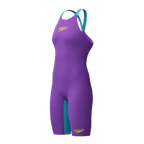 Speedo Fastskin LZR Pure Valor 2.0 Openback Womens Kneeskin - Galaxy Grape/Mayan Blue-Kneeskin-Speedo-SwimPath