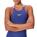 Speedo Fastskin LZR Pure Valor 2.0 Openback Womens Kneeskin - Noble Navy/Jelly/Hyper Yellow-Kneeskin-Speedo-SwimPath