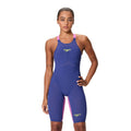 Speedo Fastskin LZR Pure Valor 2.0 Openback Womens Kneeskin - Noble Navy/Jelly/Hyper Yellow-Kneeskin-Speedo-SwimPath