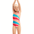 Speedo Girl's Allover Medalist Swimsuit - Orange/Green-Swimsuit-Speedo-SwimPath
