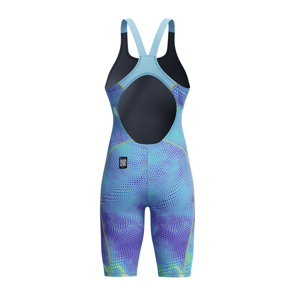 Speedo Womens Fastskin HyperSpark Solid Openback Kneeskin - Under Current/Sugar Blue-Kneeskin-Speedo-SwimPath