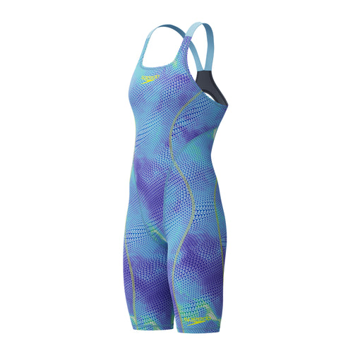 Speedo Girls Fastskin HyperSpark Solid Openback Kneeskin - Under Current/Sugar Blue-Kneeskin-Speedo-SwimPath