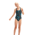 Speedo Girl's HyperBoom Medalist Swimsuit - Black/Blue-Swimsuit-Speedo-SwimPath