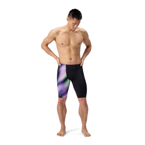Speedo Men's Club Training Printed Jammer - Black/Purple-Training Jammers-Speedo-SwimPath