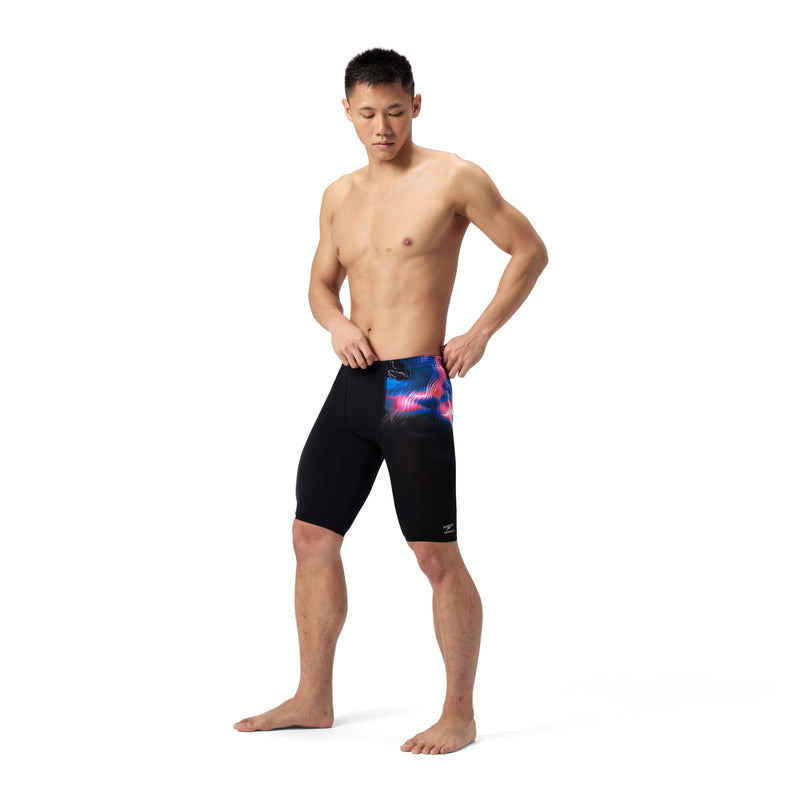 Speedo Men's Club Training Printed Jammer - Black-Training Jammers-Speedo-SwimPath