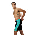 Speedo Men's Hyperboom Panel Jammer - Black/Turquoise-Training Jammers-Speedo-SwimPath