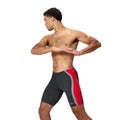 Speedo Solid Splice Men's Jammer - Black/Red-Training Jammers-Speedo-SwimPath