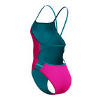 Speedo Women's Club Training Solid Tri Back Swimsuit - Blue/Pink-Swimsuit-Speedo-SwimPath