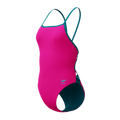 Speedo Women's Club Training Solid Tri Back Swimsuit - Blue/Pink-Swimsuit-Speedo-SwimPath